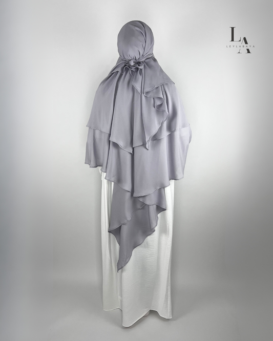 KHIMAR ILAYDA 3-LAGIG LILAC-GREY